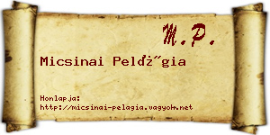 Micsinai Pelágia névjegykártya